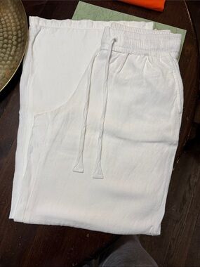 White Drawstring Lounge Pants